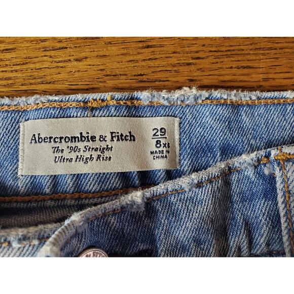 Abercrombie & Fitch Jeans 29 / 8 Womens 90s Straight Ultra High Rise Destroyed - Picture 9 of 14